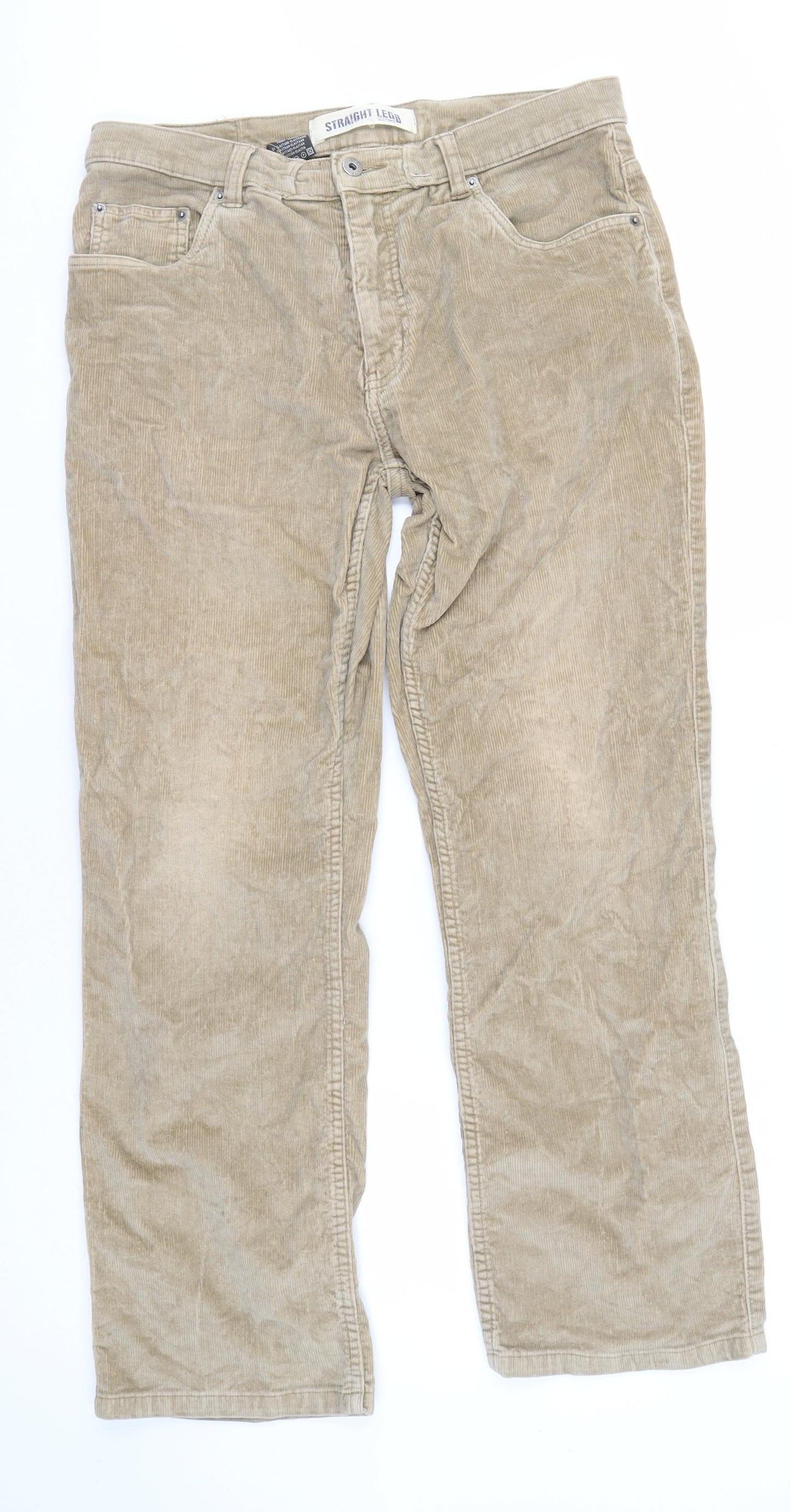 Angelo Litrico Men's Beige Corduroy Trousers 35x30