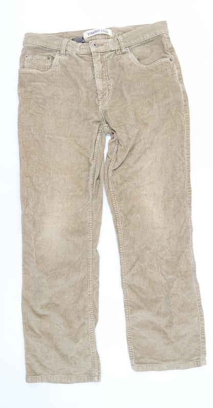 Angelo Litrico Men's Beige Corduroy Trousers 35x30
