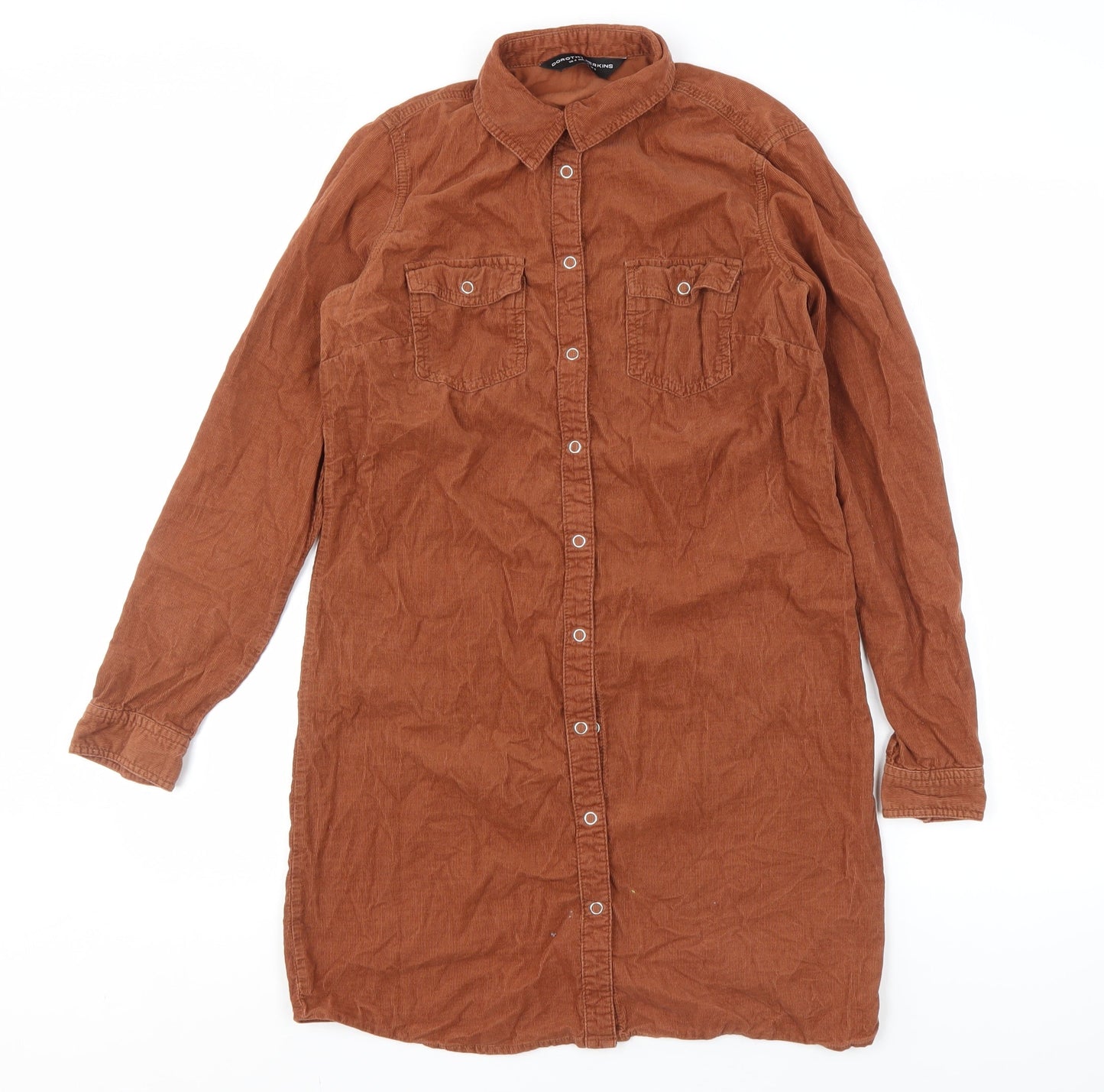 Dorothy Perkins Women's Brown Shirt Dress UK 8