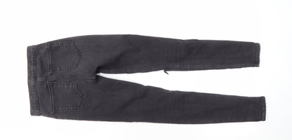 Topshop Women's Black Skinny Distressed Jeans Size 12