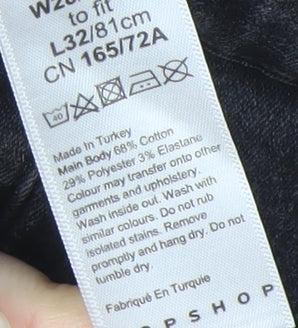 Topshop Women's Black Skinny Distressed Jeans Size 12