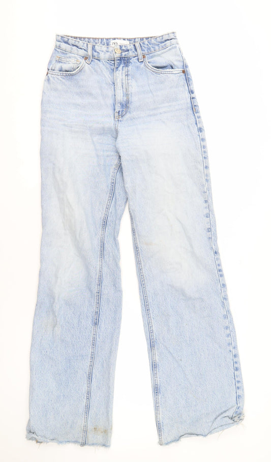 Zara Women's Blue Straight Leg Jeans Size 7