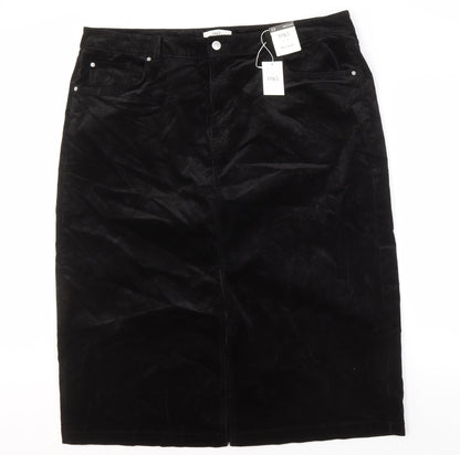 Marks and Spencer Black Pencil Skirt, Size 22, Corduroy