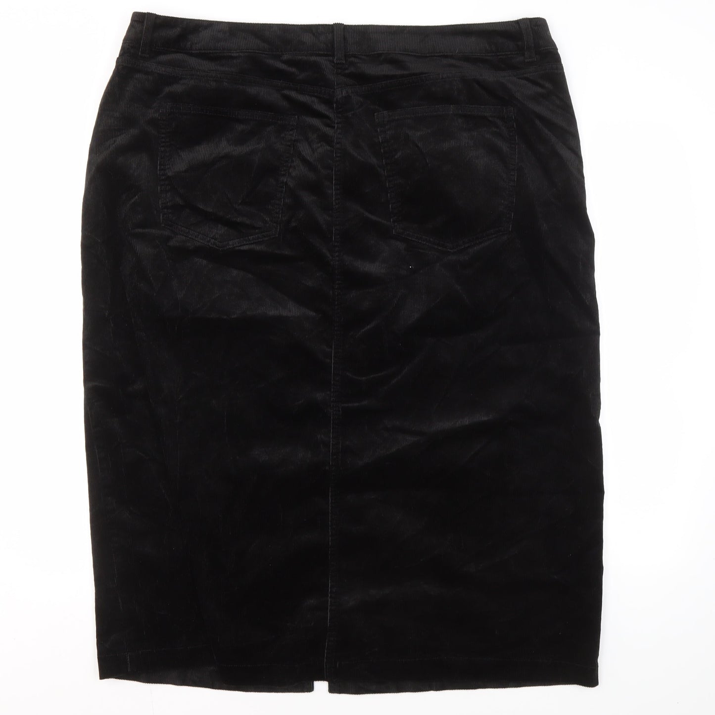 Marks and Spencer Black Pencil Skirt, Size 22, Corduroy