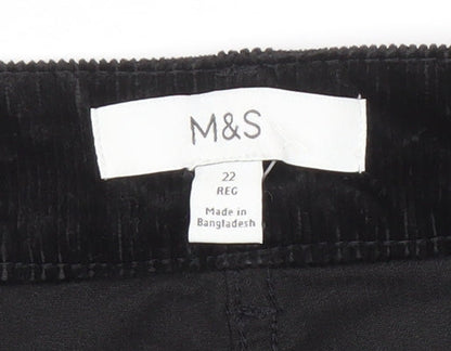 Marks and Spencer Black Pencil Skirt, Size 22, Corduroy