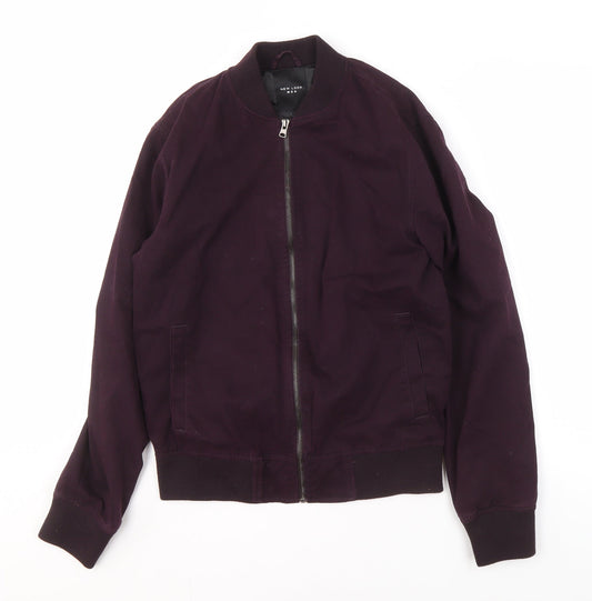 Mens UK Size S New Look Purple Bomber Jacket