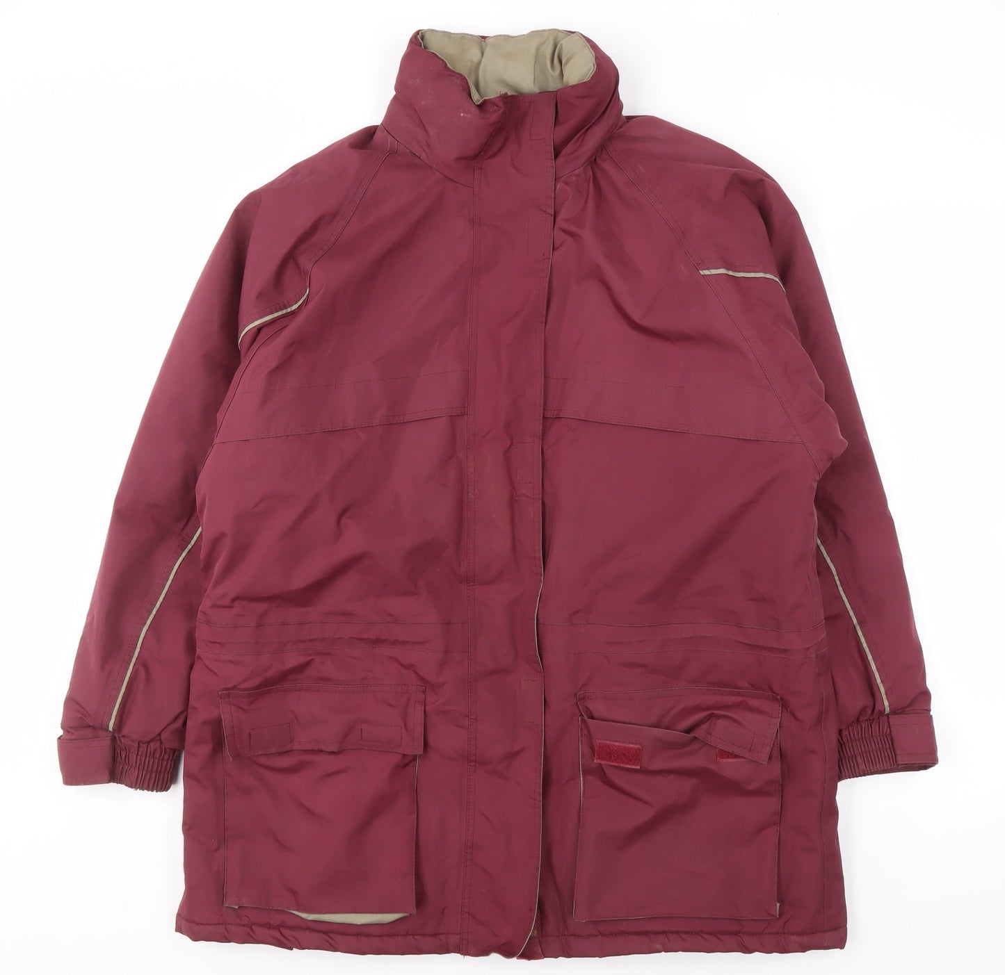 Mens UK Size M No Data Red Parka Coat