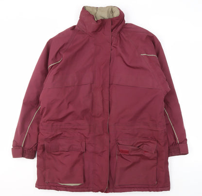 Mens UK Size M No Data Red Parka Coat