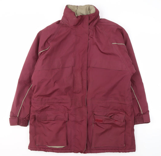 Mens UK Size M No Data Red Parka Coat