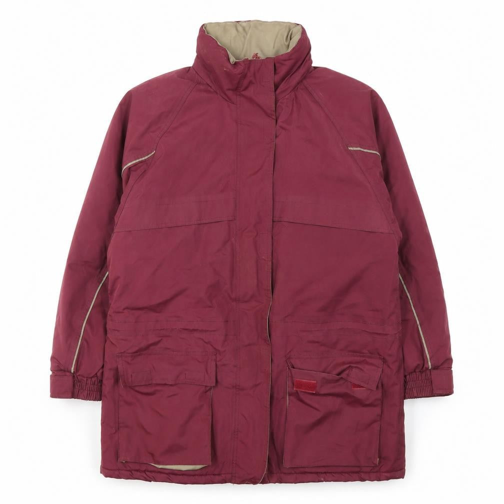 Mens UK Size M No Data Red Parka Coat