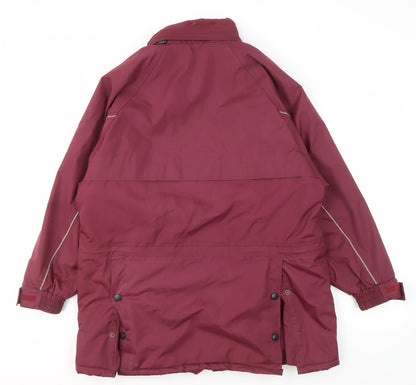 Mens UK Size M No Data Red Parka Coat