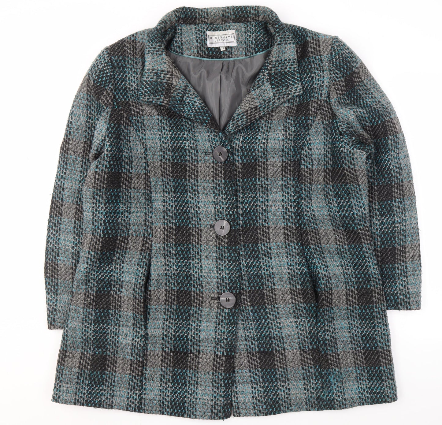 Debenhams Classics Multicoloured Checked Coat Size 20