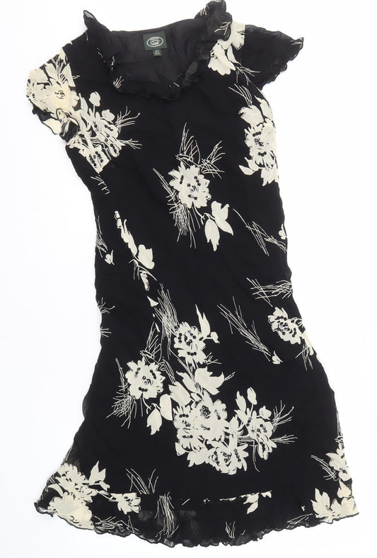 Laura Ashley Women's Black Floral Dress, Size 16