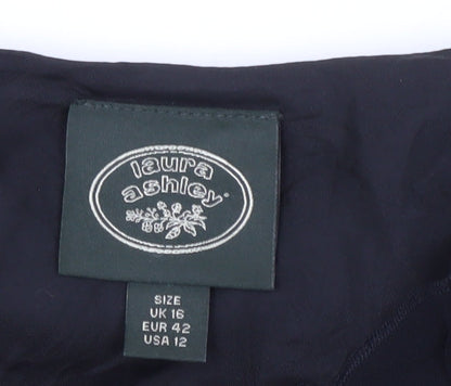 Laura Ashley Women's Black Floral Dress, Size 16