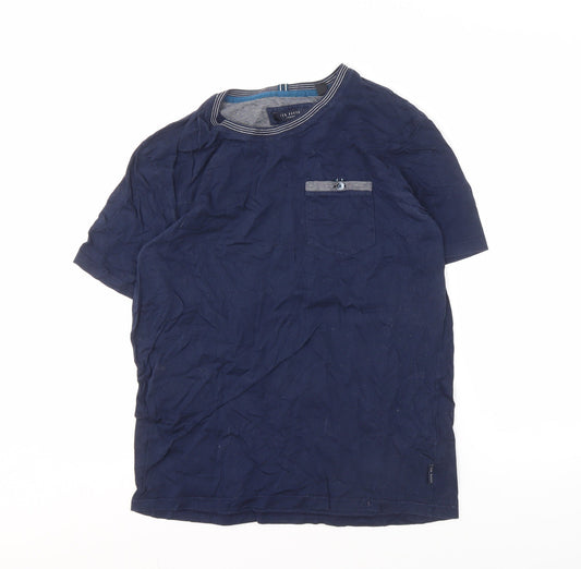 Ted Baker Men's Blue Crew Neck T-Shirt Small