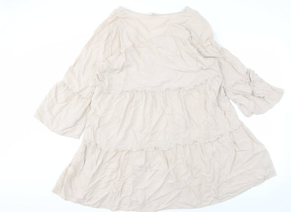 Jacqueline de Yong Beige Knee Length Trapeze Dress