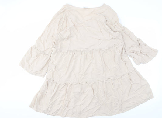 Jacqueline de Yong Beige Knee Length Trapeze Dress