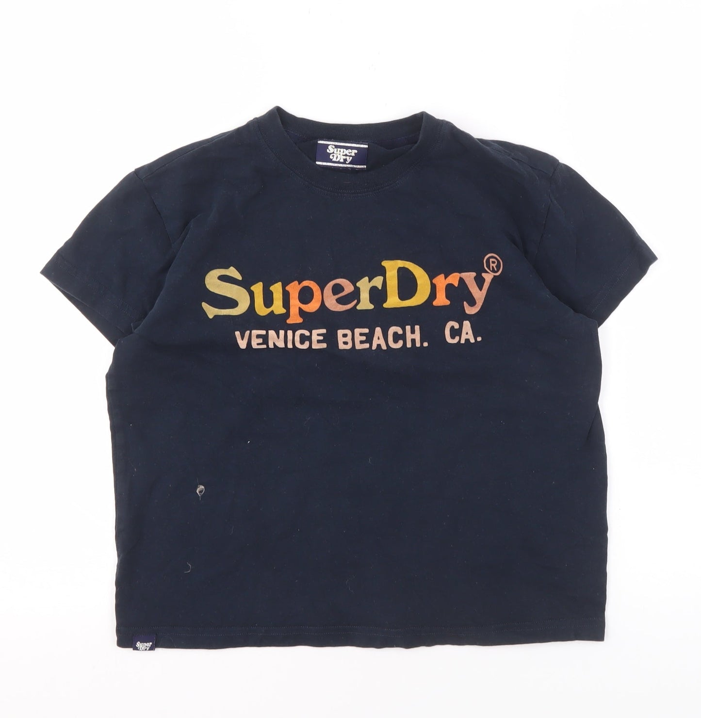 Unisex Adults UK Size 12 Superdry Blue Basic T-Shirt