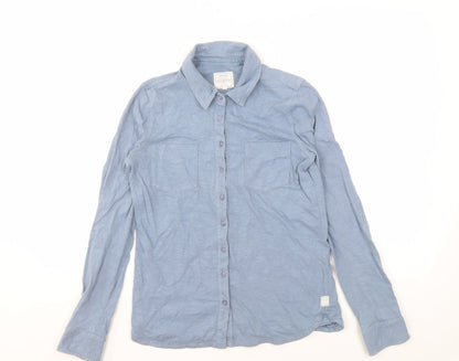 Fat Face Women's Blue Button-Up Shirt Size 6