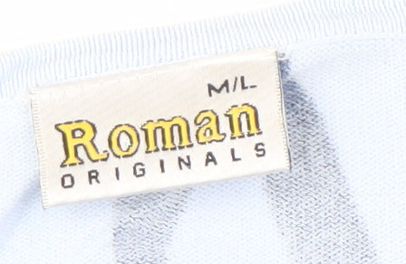 Womens UK Size M/L Roman Originals Blue Basic T-Shirt