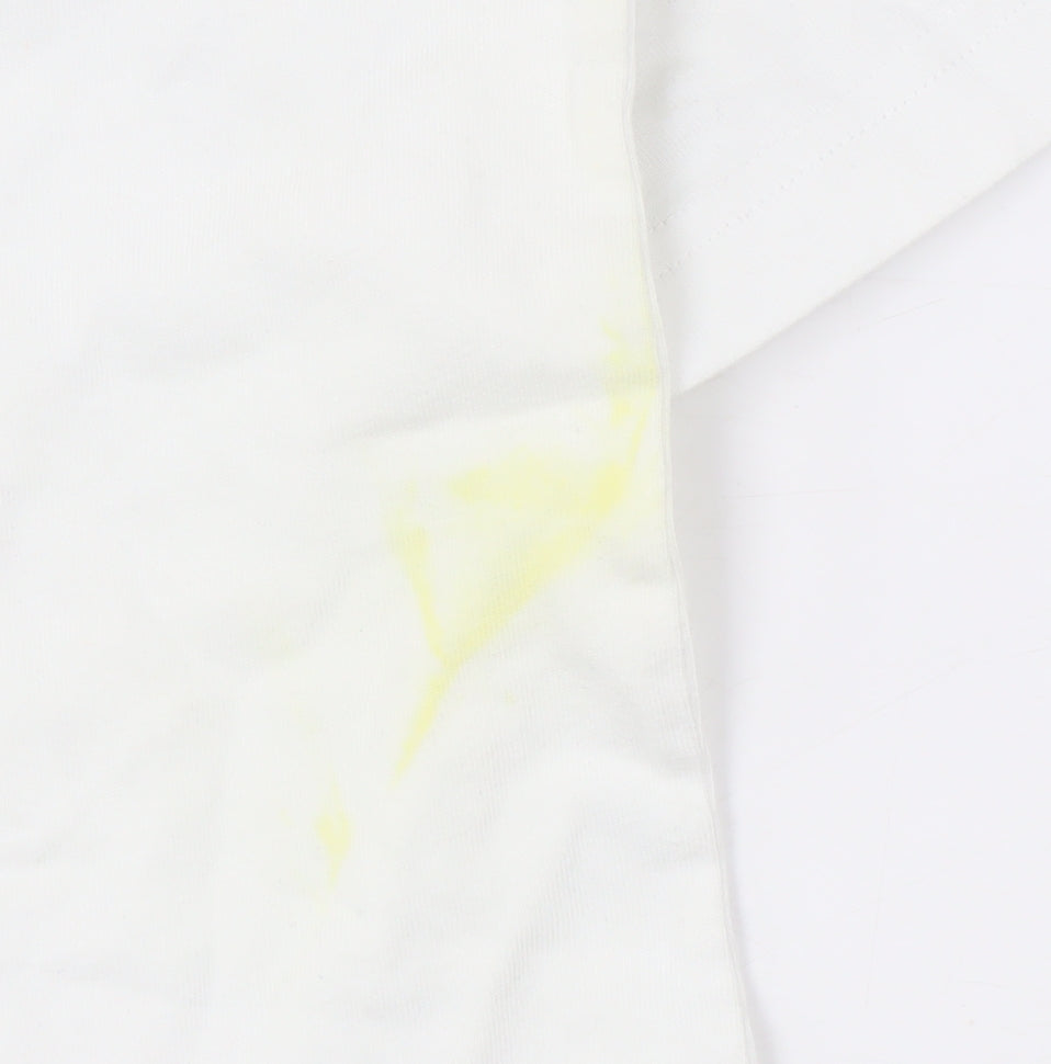 Adidas Men's White Graphic Print T-Shirt Size S