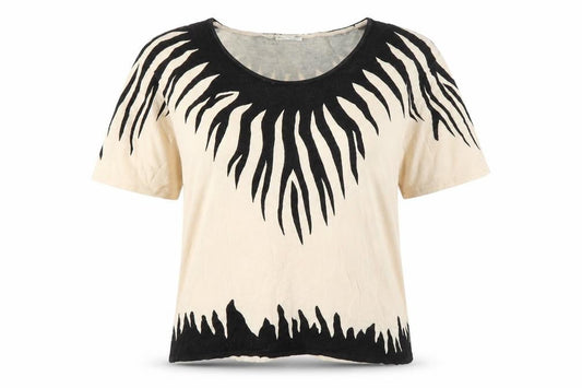 Front view of Roman Originals Women's Black Beige Medium Top