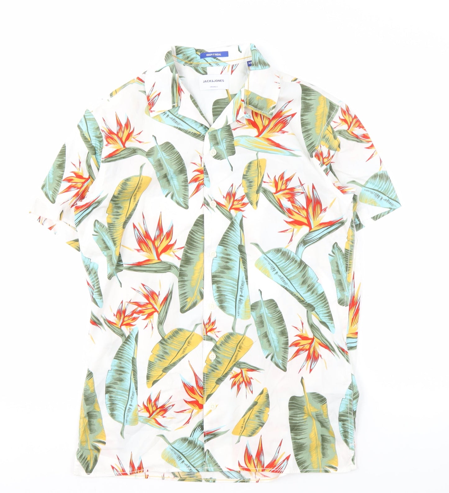 Jack & Jones Men's Multicoloured XS Cotton Tropical Shirt