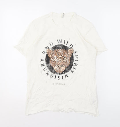 Womens UK Size S Only White Basic T-Shirt