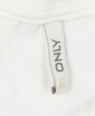 Womens UK Size S Only White Basic T-Shirt