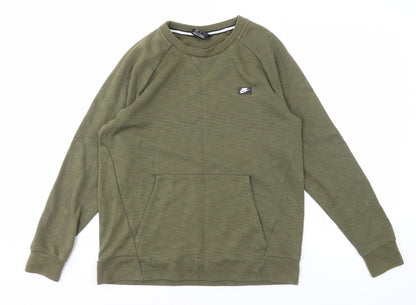 Mens UK Size M Nike Green Pullover Sweatshirt