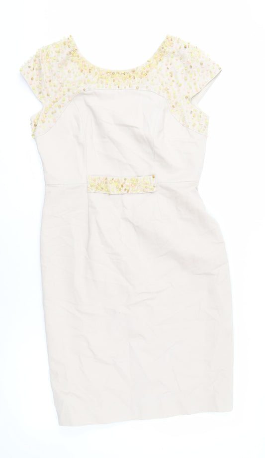 Fenn Wright Manson Women's Beige Shift Dress Size 14