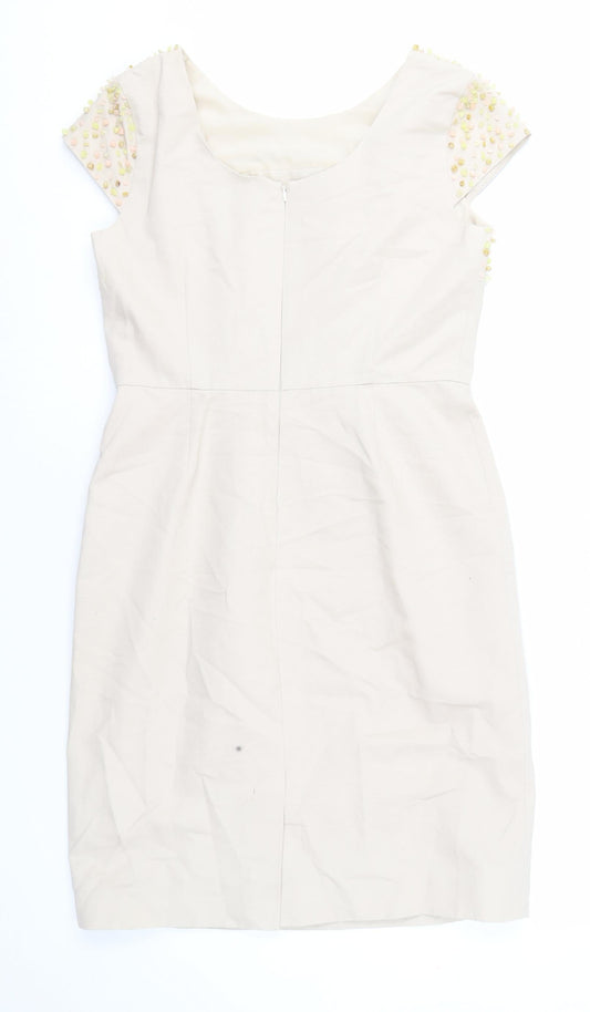 Fenn Wright Manson Women's Beige Shift Dress Size 14