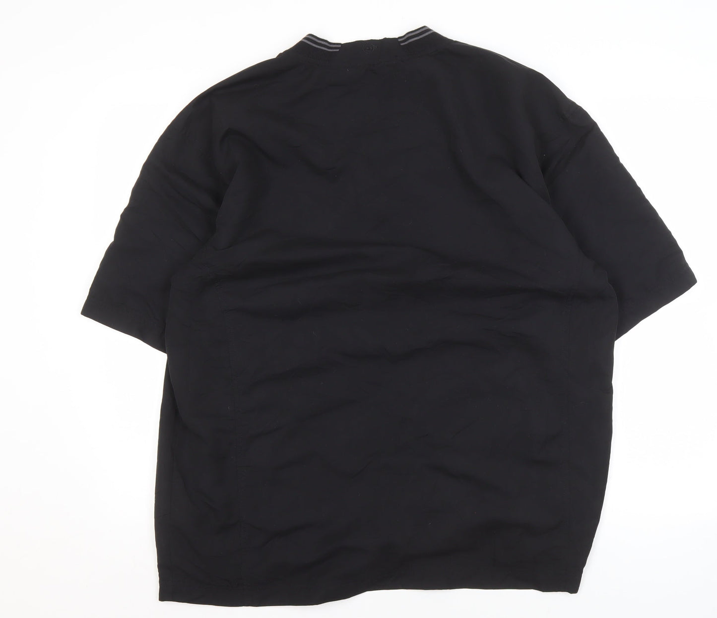 Dunlop Men's Black V-Neck Casual Short Sleeve Shirt