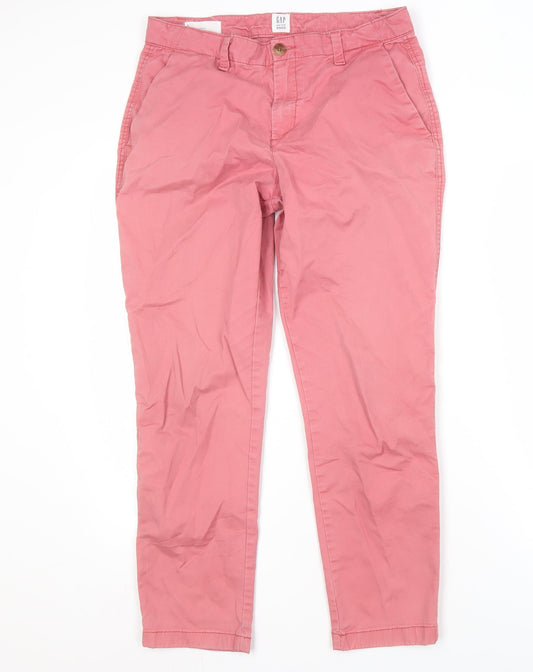 Womens UK Size M Gap Relaxed Fit Chino Pink Trousers