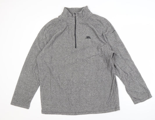 Mens UK Size 2XL Trespass Grey 1/2 Zip Sweatshirt