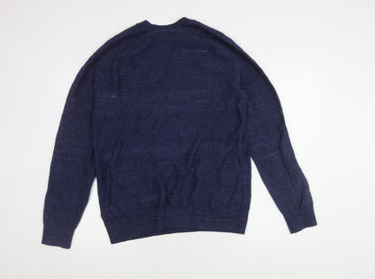 GAP Men's Medium Blue Cotton Pullover Jumper