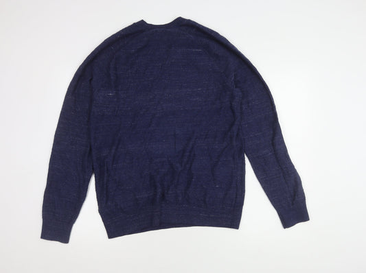 GAP Men's Medium Blue Cotton Pullover Jumper