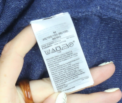 GAP Men's Medium Blue Cotton Pullover Jumper