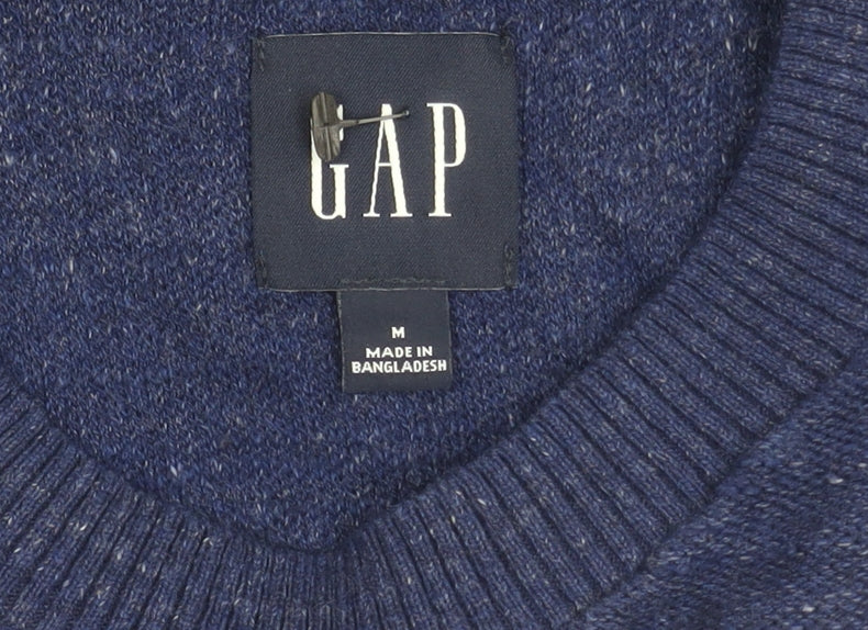 GAP Men's Medium Blue Cotton Pullover Jumper
