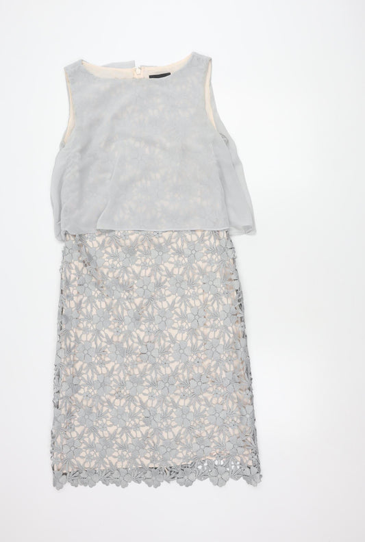 Phase Eight Women's Grey Floral UK 12 Dress