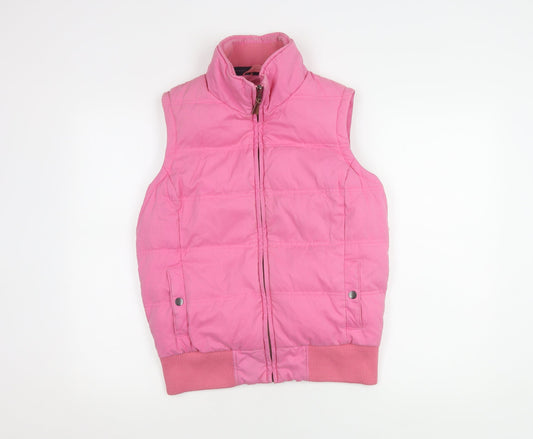 Fat Face Women's Pink Puffer Waistcoat Vest Size 12