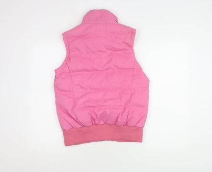 Fat Face Women's Pink Puffer Waistcoat Vest Size 12