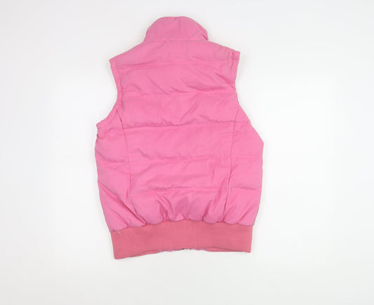 Fat Face Women's Pink Puffer Waistcoat Vest Size 12