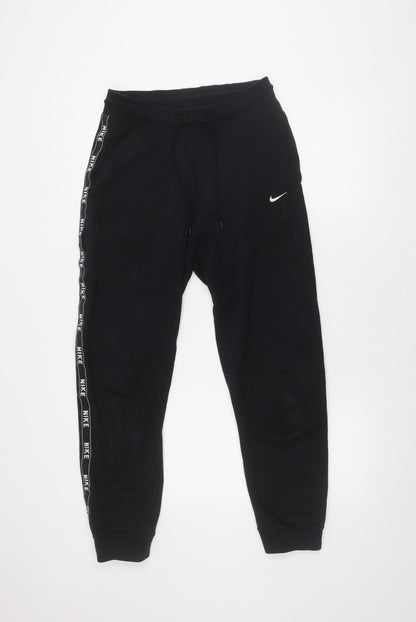 Nike Men's Black Jogger Trousers - Size S, Elastic Waist