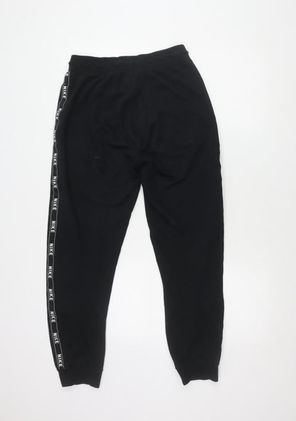 Nike Men's Black Jogger Trousers - Size S, Elastic Waist