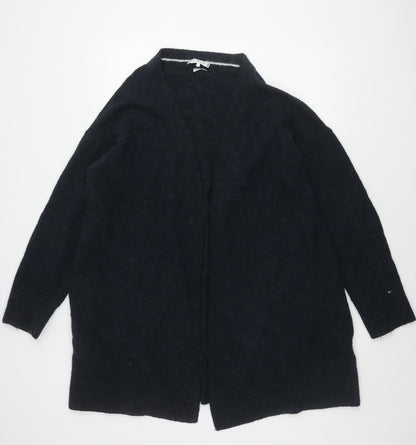 Tommy Hilfiger Women's Black Open Front Cardigan S Wool Blend