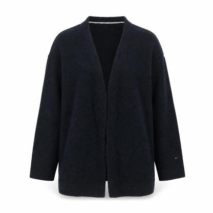 Tommy Hilfiger Women's Black Open Front Cardigan S Wool Blend