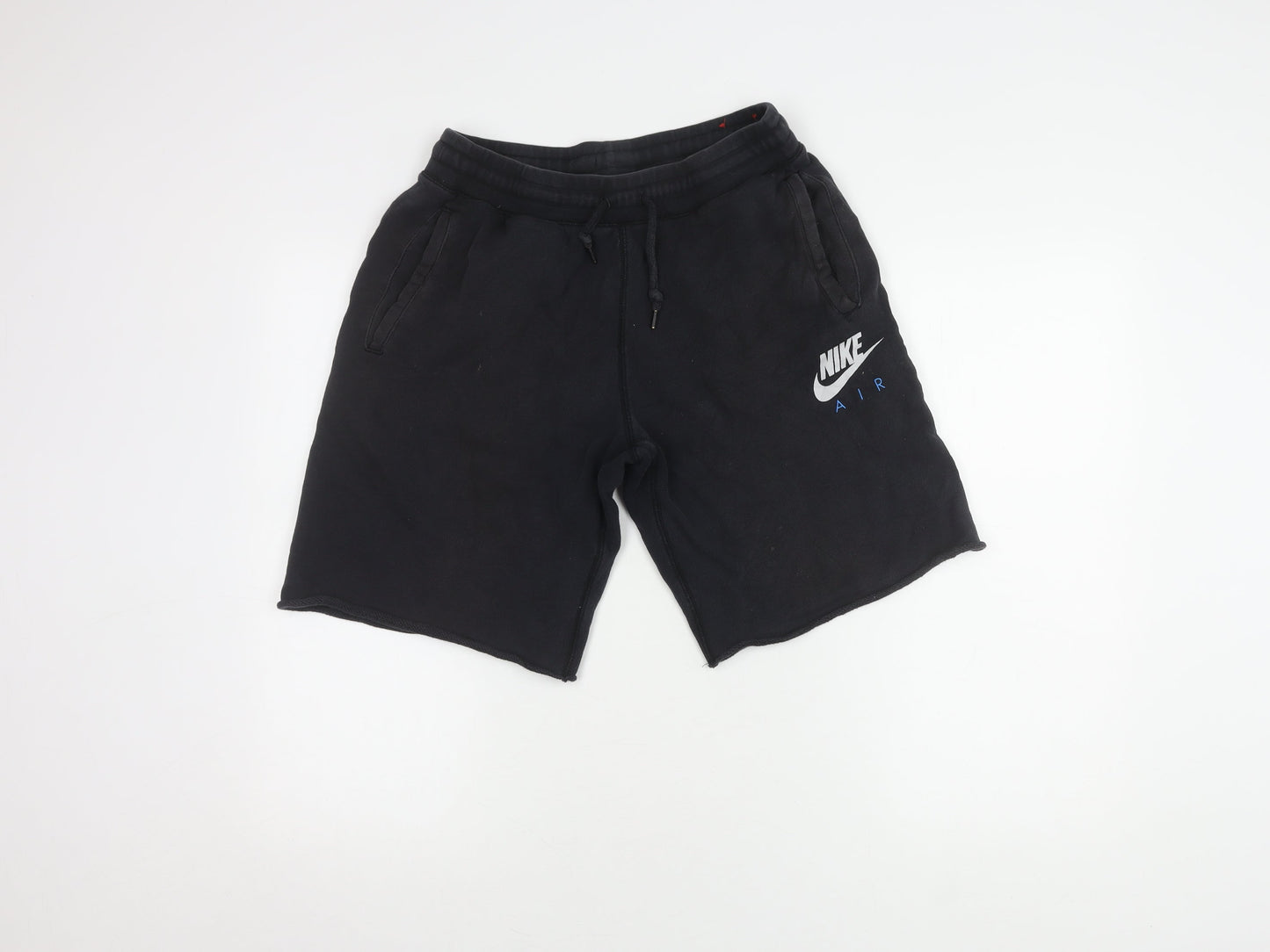 Nike Men Black Sweat Shorts M Casual Drawstring Logo