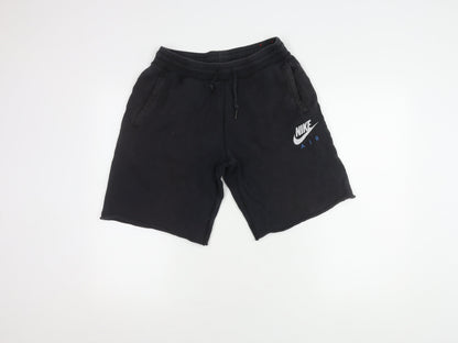 Nike Men Black Sweat Shorts M Casual Drawstring Logo