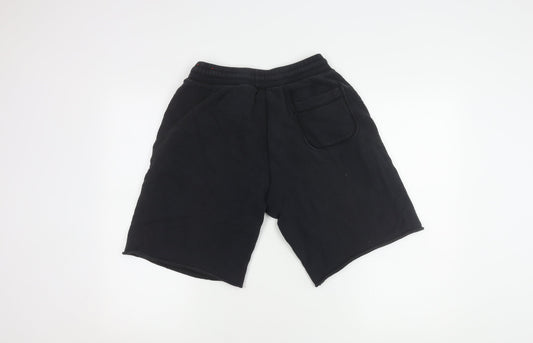 Nike Men Black Sweat Shorts M Casual Drawstring Logo